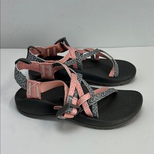 Chaco Kids ZX/1 EcoTread Sandals Pink Gray Girls Size 2 Hiking Outdoors